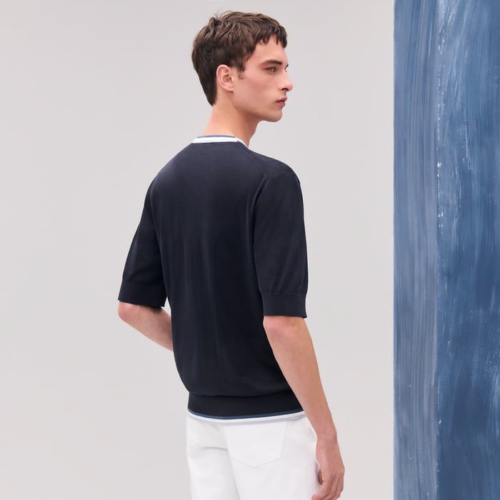 마린 “rayures & Twist” 크루넥 스웨터