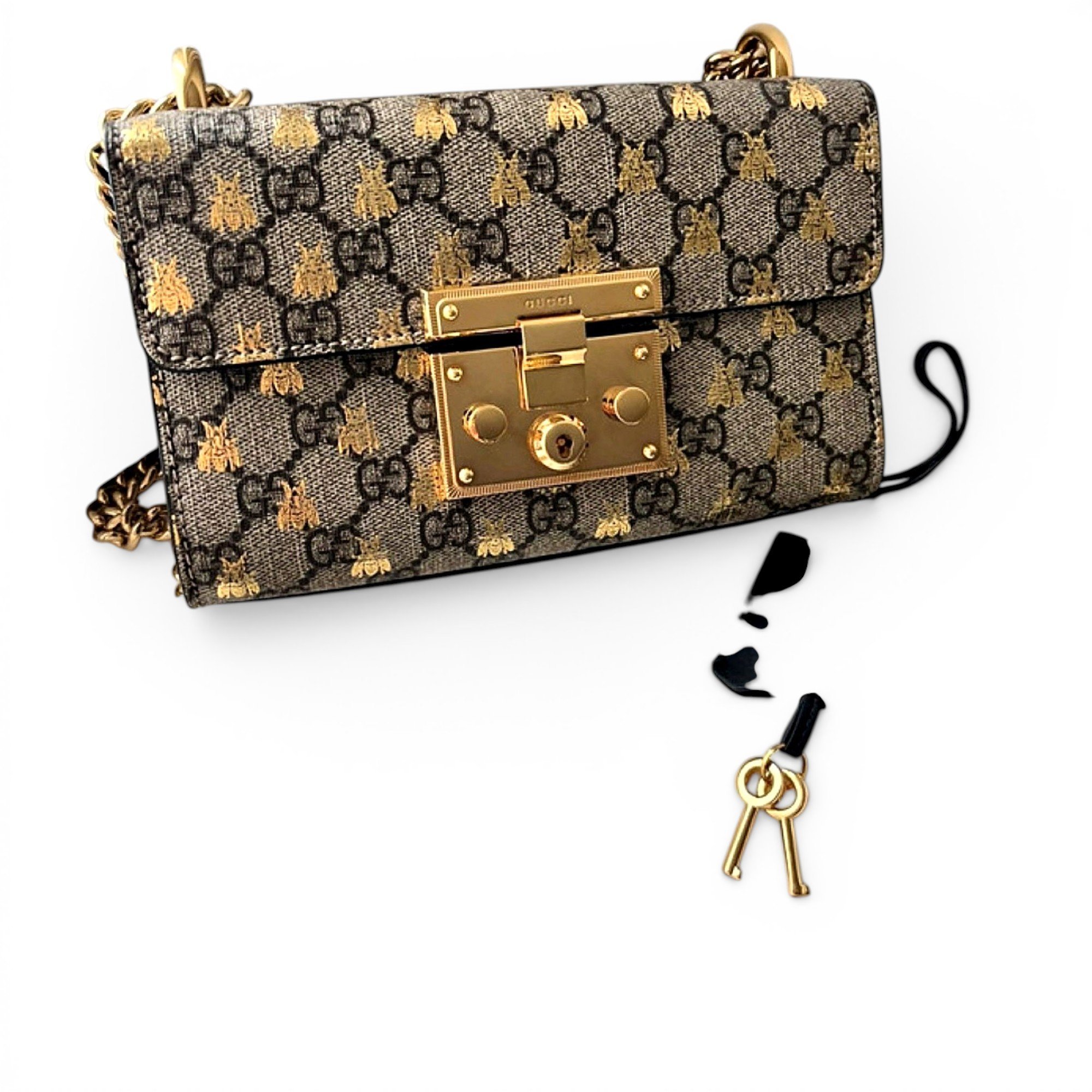 Padlock leather handbag