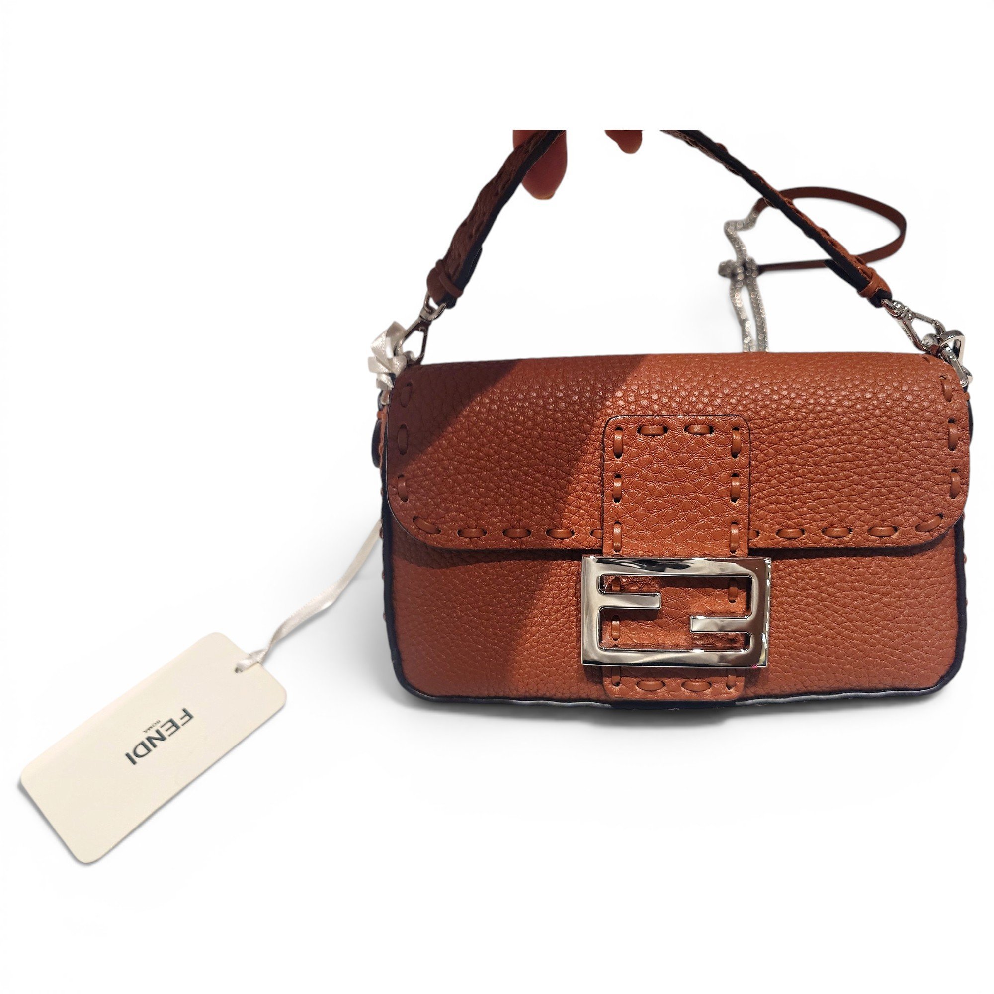 Baguette leather handbag