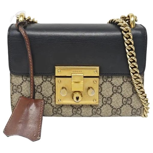 Padlock leather crossbody bag