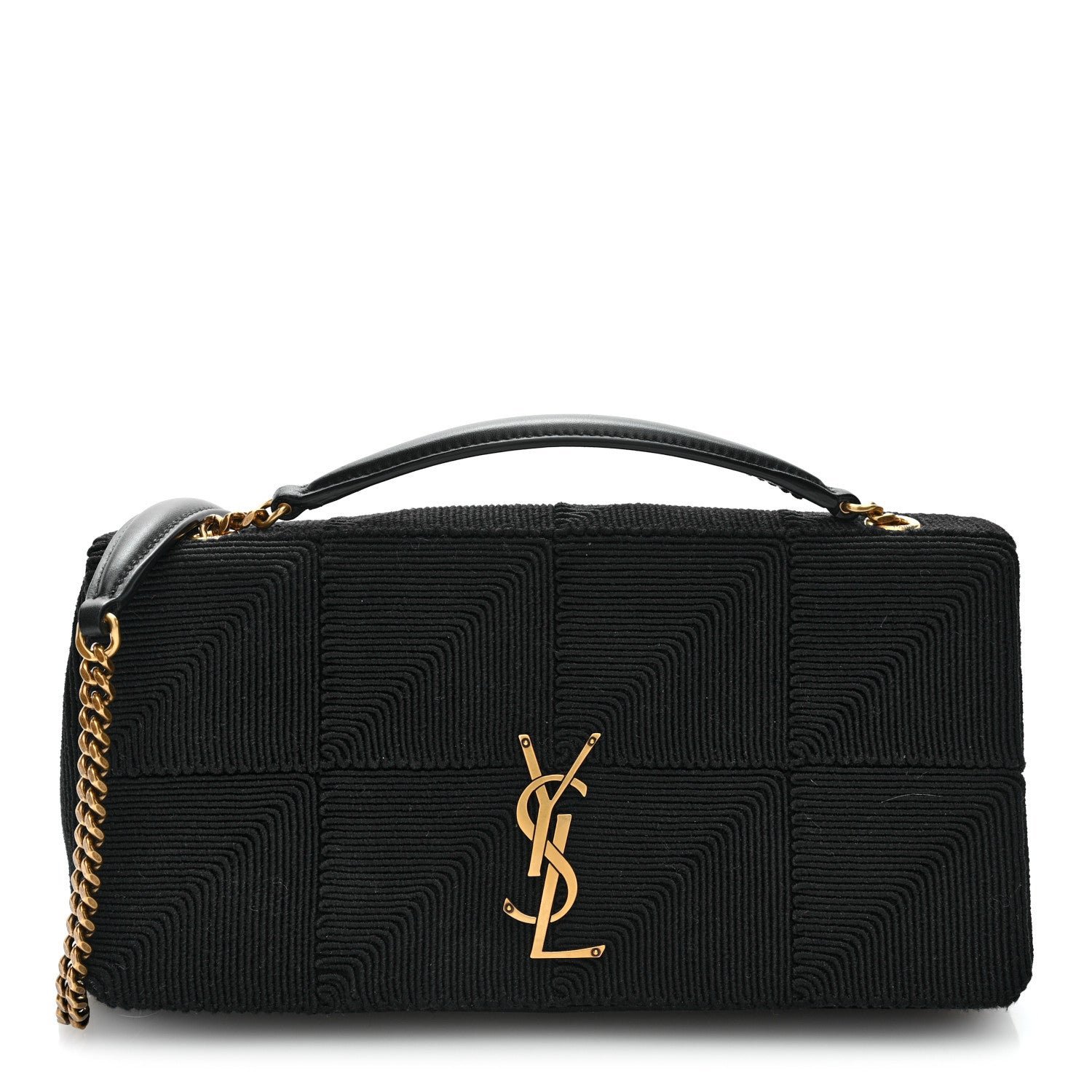 Saint Laurent Quilted Satin Monogram Medium Jamie Black