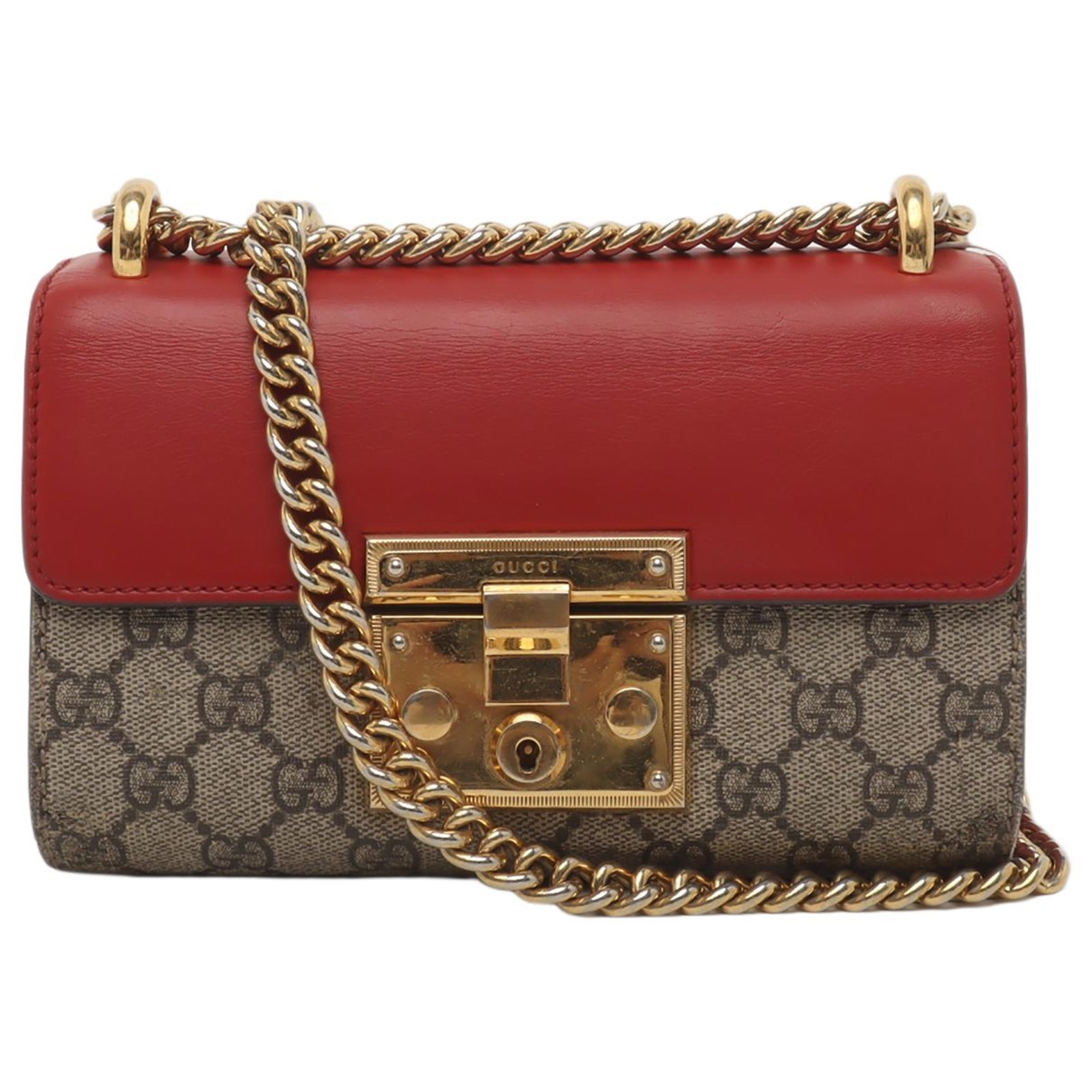 Padlock leather handbag