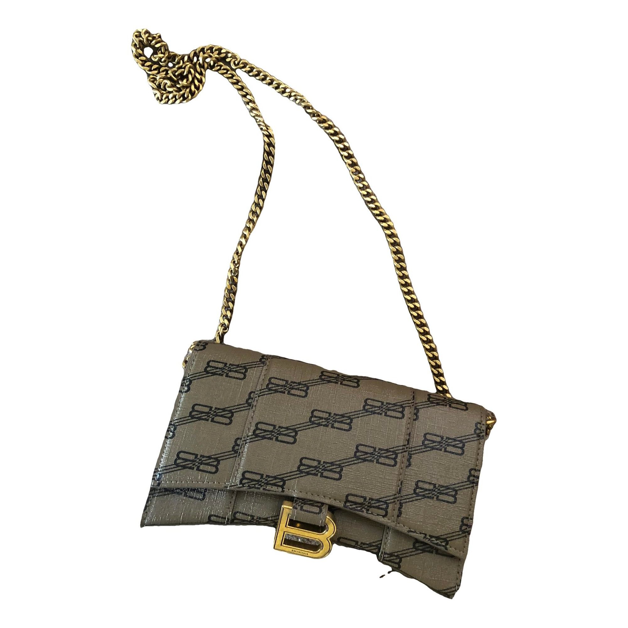 BB chain leather crossbody bag