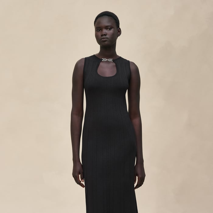 Noir Long Sleeveless Dress
