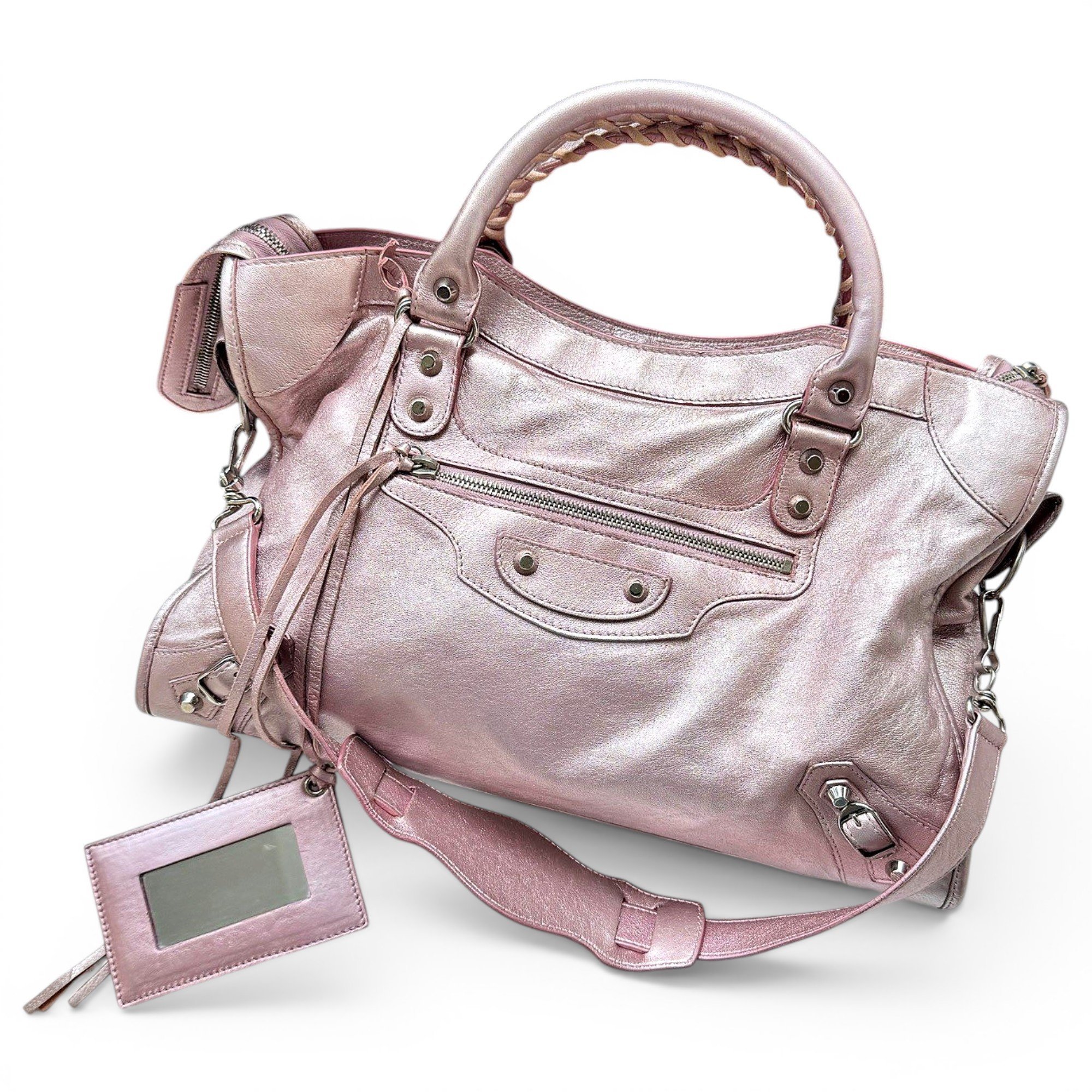 City leather handbag