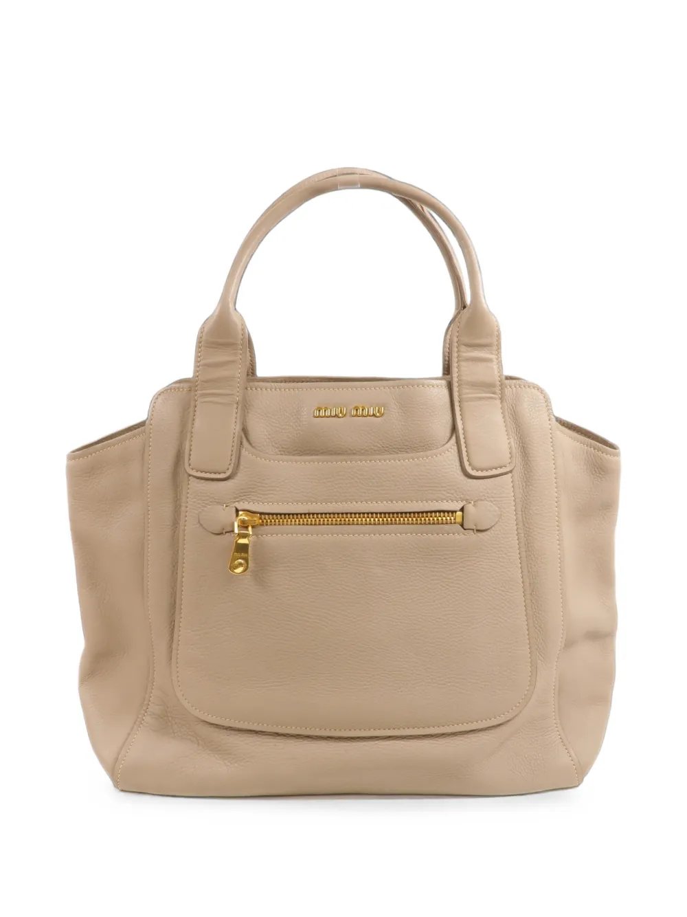 Miu Miu logo-detail leather tote bag