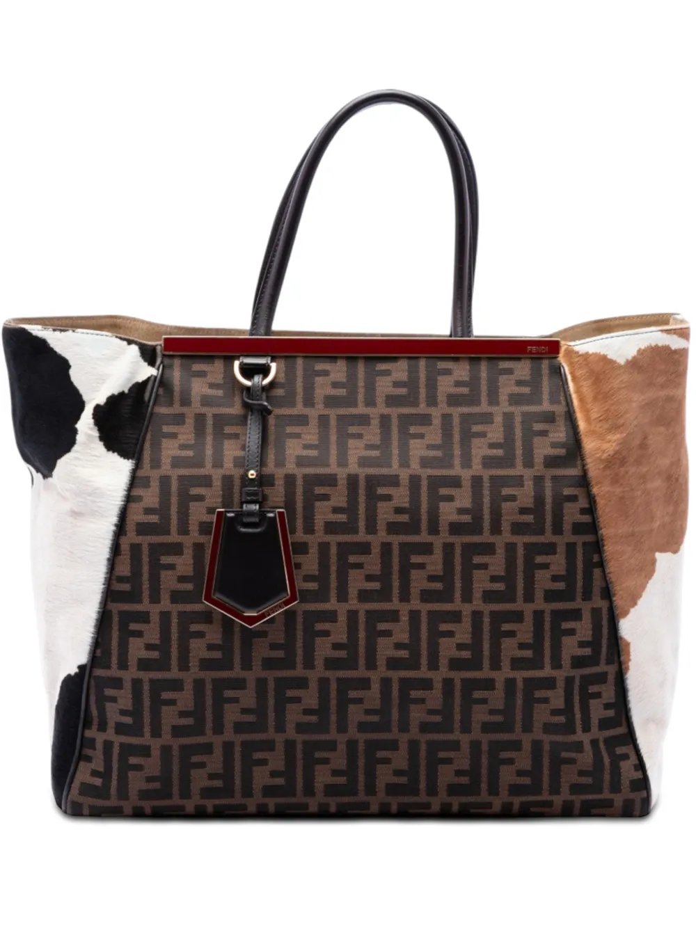 2000-2010 Large Zucca Canvas Ponyhair 2Jours Tote satchel