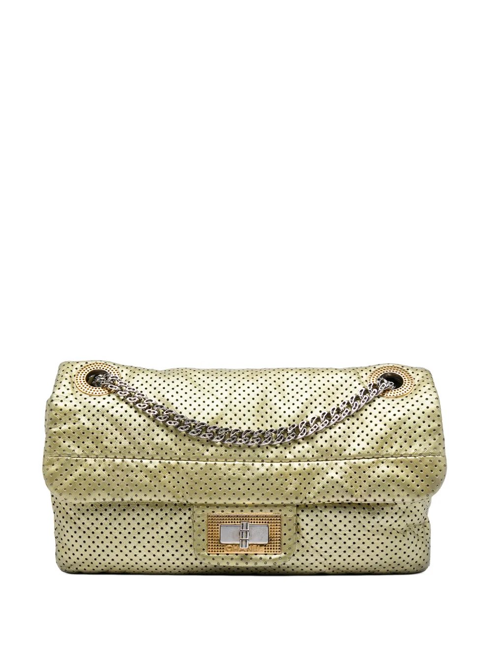 2008-2009 Metallic Perforated Calfskin Reissue 2.55 Drill Flap shoulder bag