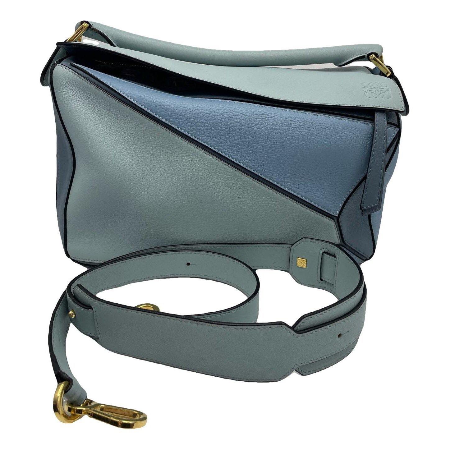 Puzzle leather handbag