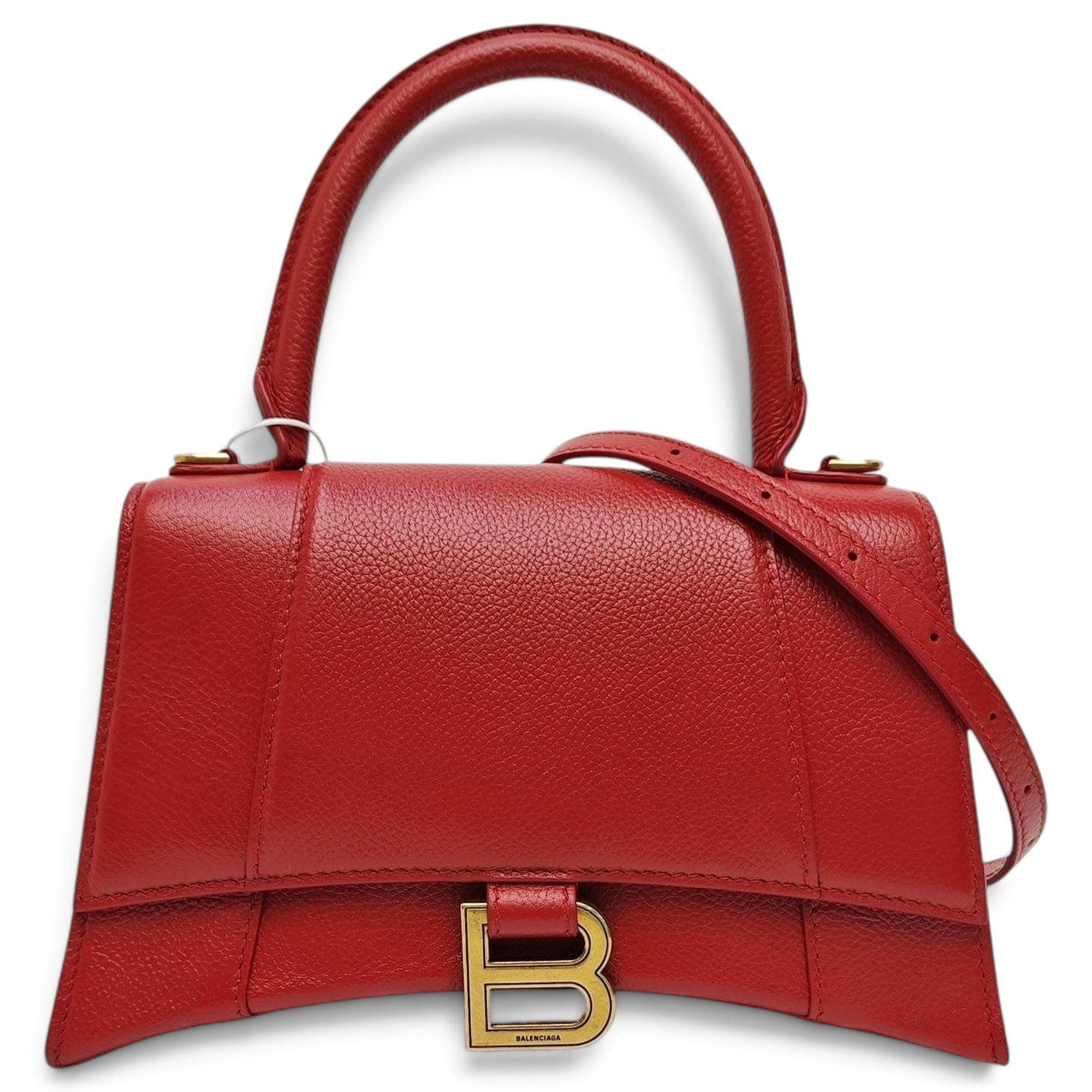 Hourglass leather handbag