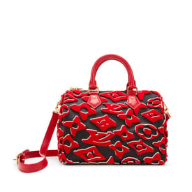 Louis Vuitton Red, White, and Black Tufted Monogram Canvas LVxUF Speedy Bandoulière 25 Gold Hardware, 2020