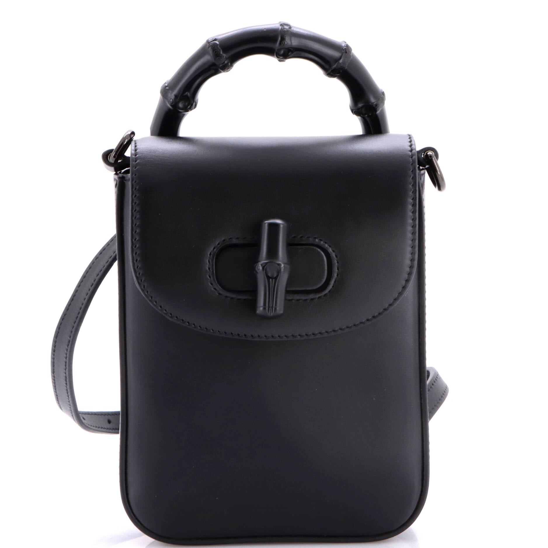 Bamboo Top Handle Backpack Leather Mini