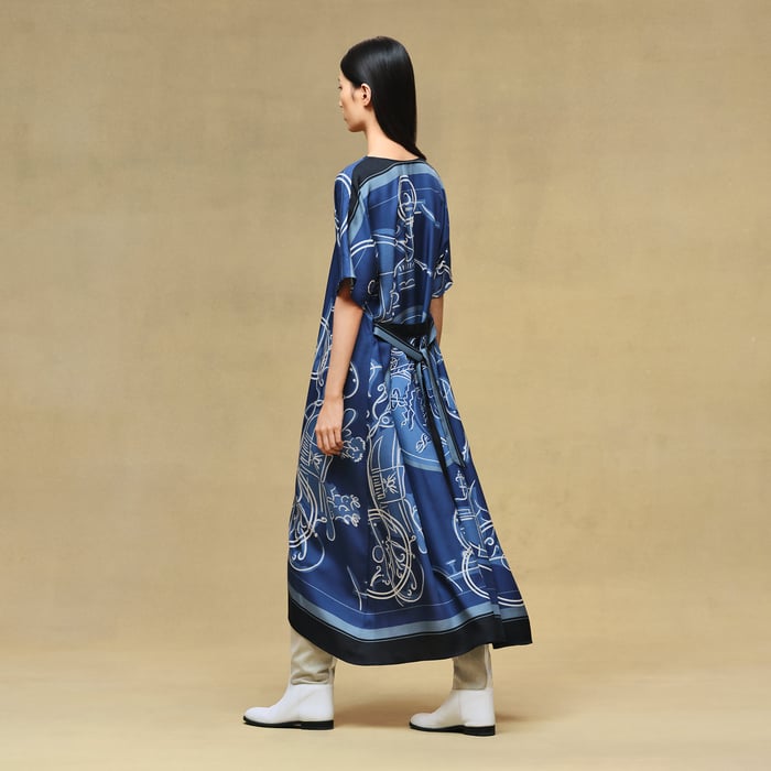 Bleu Lagune "Ex-libris a Main Levee" Caftan