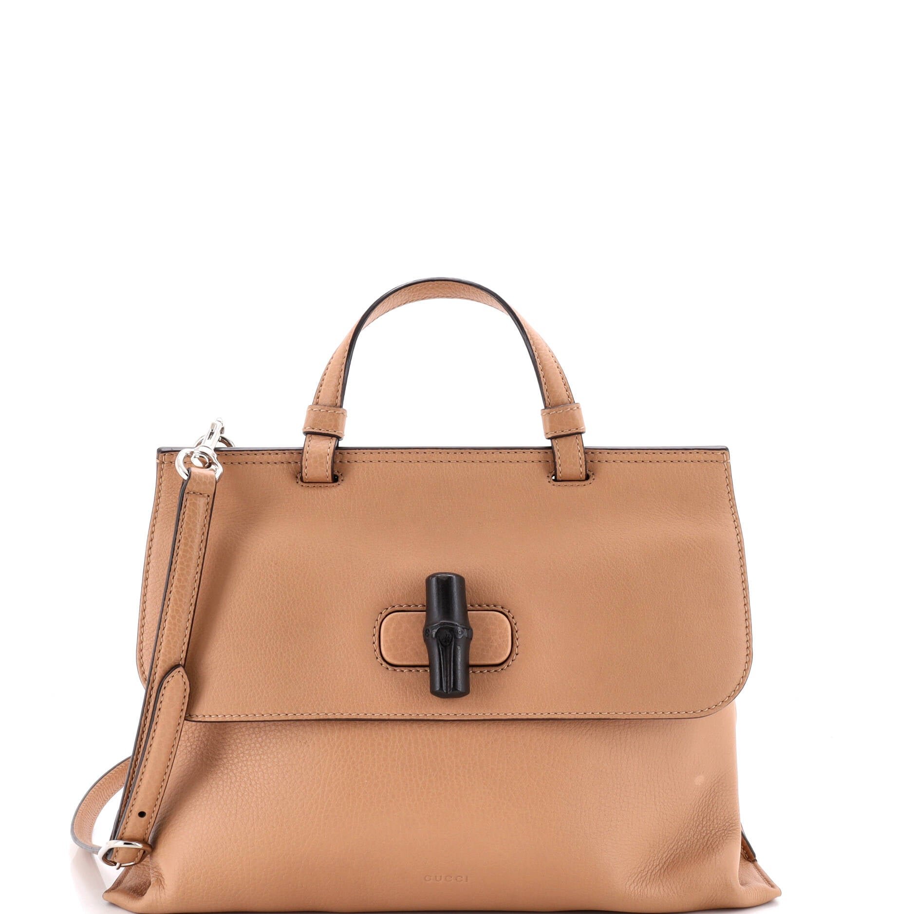 Bamboo Daily Top Handle Bag Leather Medium