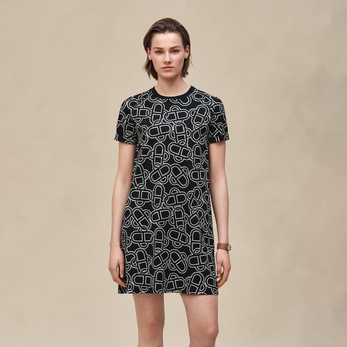 Noir "Maillon Equestre" Flared Dress