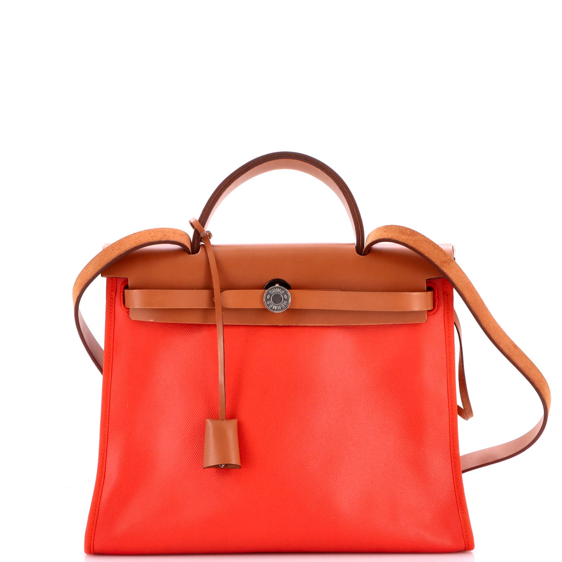 Hermes Herbag Zip Berline Vache Canvas and Leather 31