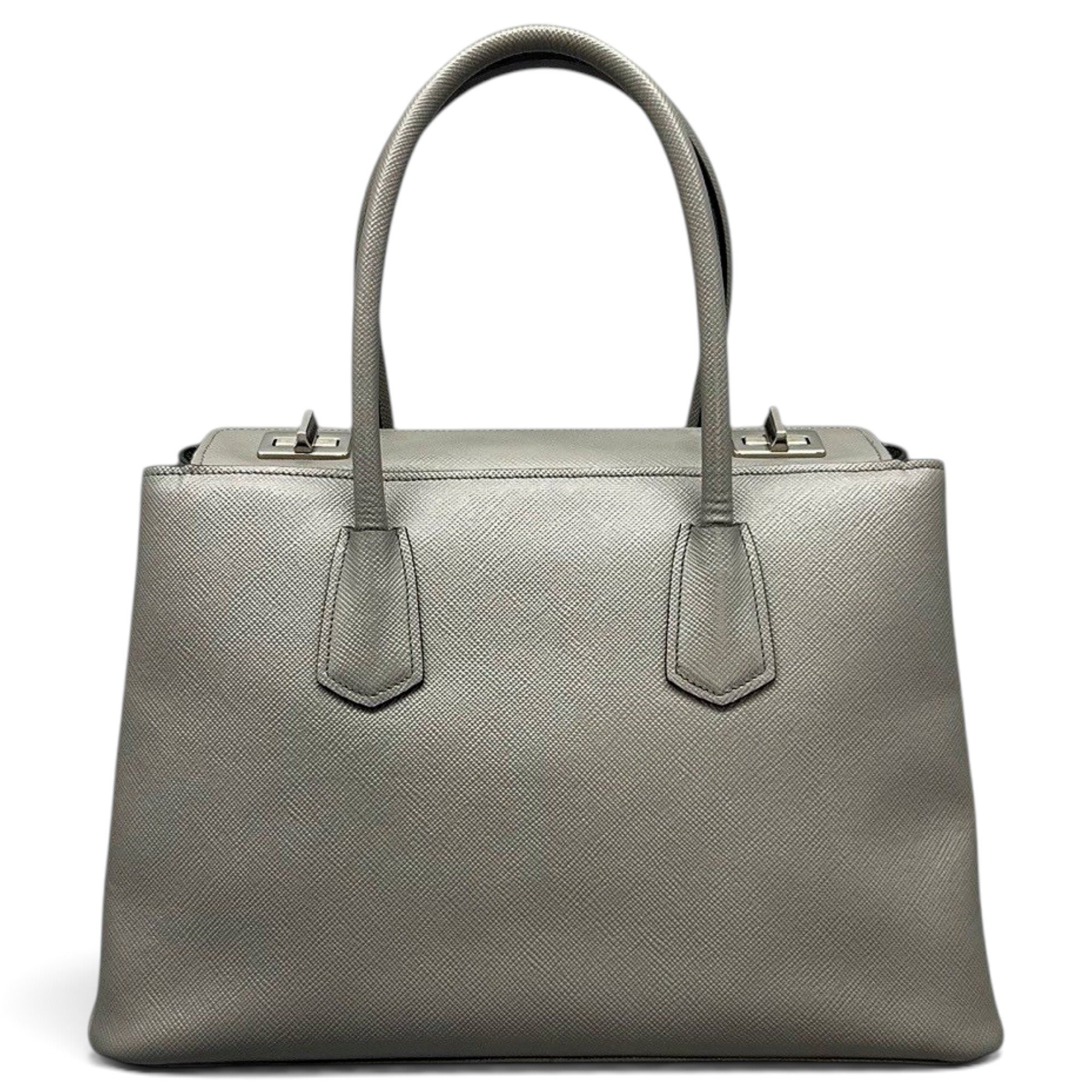 Double leather handbag