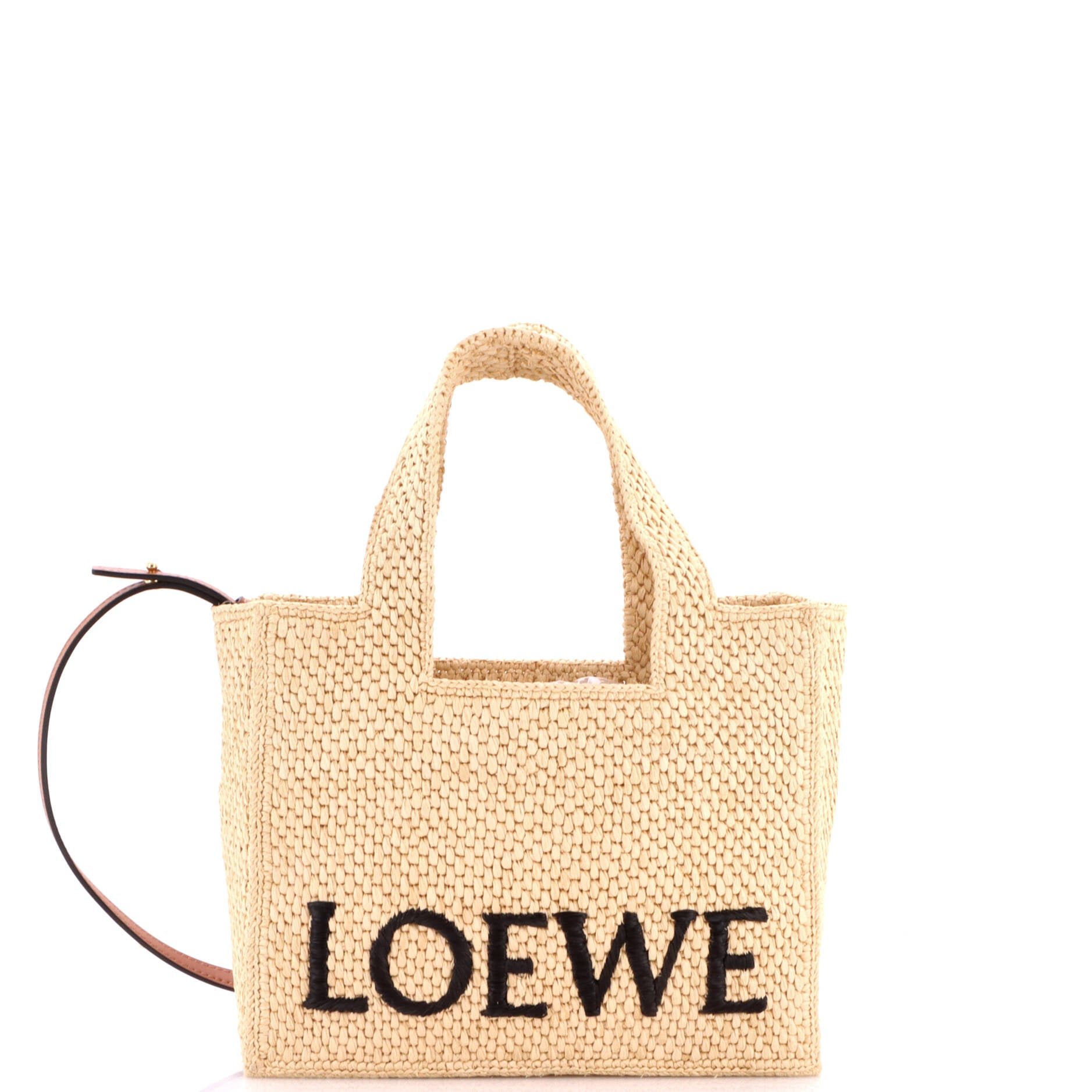 Paula's Ibiza Logo Convertible Tote Raffia Small