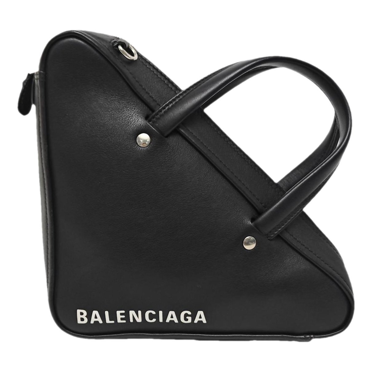 Triangle leather handbag