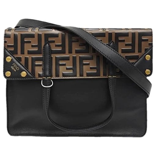 Flip leather handbag