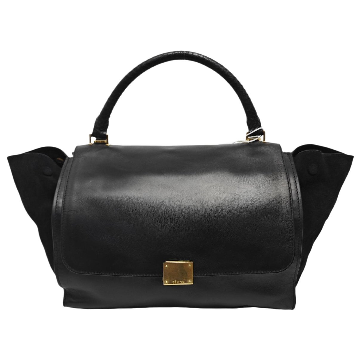 Trapèze leather handbag