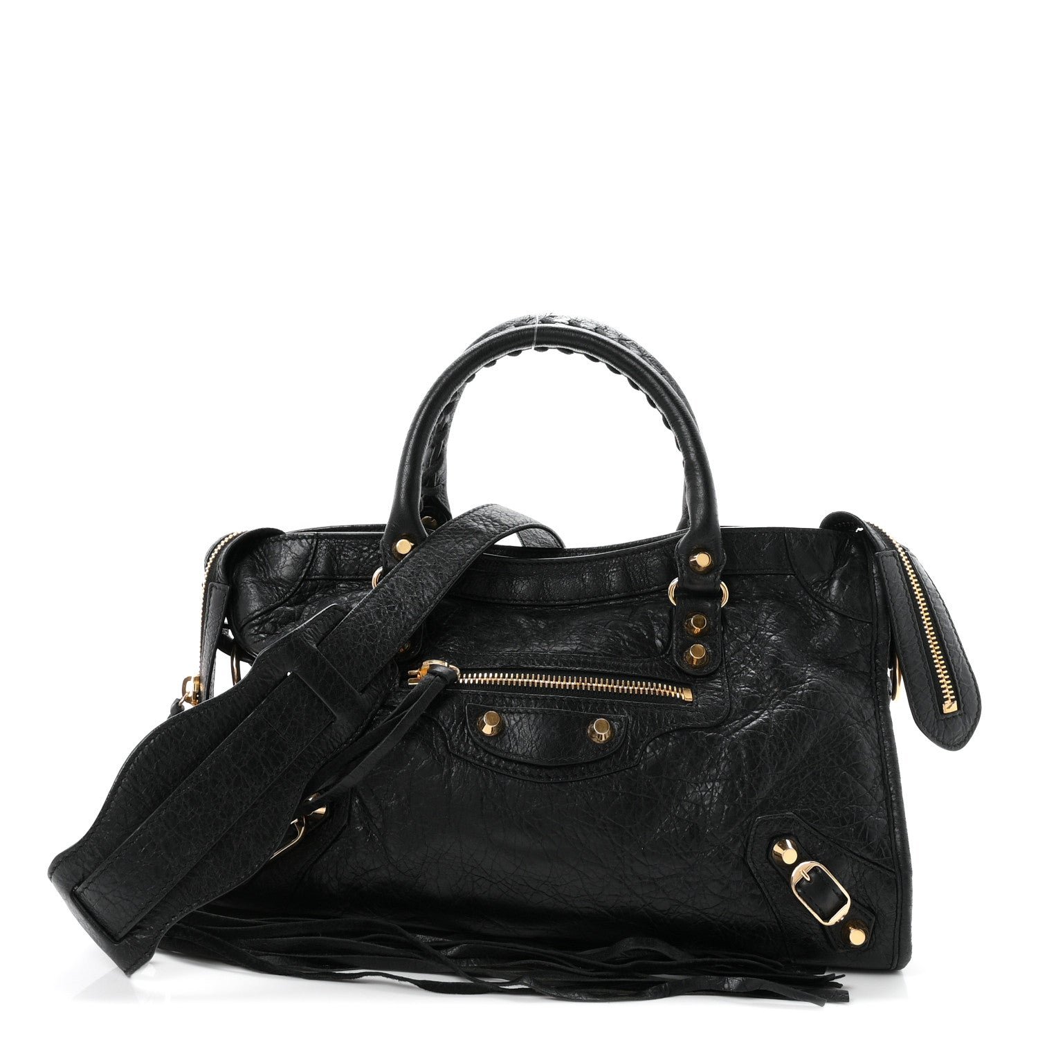 Balenciaga Agneau Classic Gold Hardware S City Black