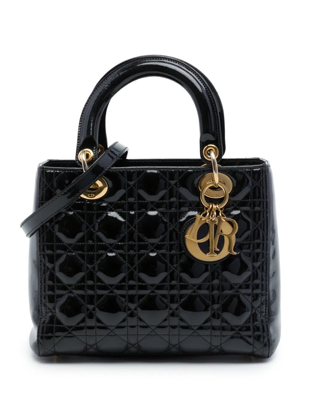 2011 Medium Patent Cannage Lady Dior satchel
