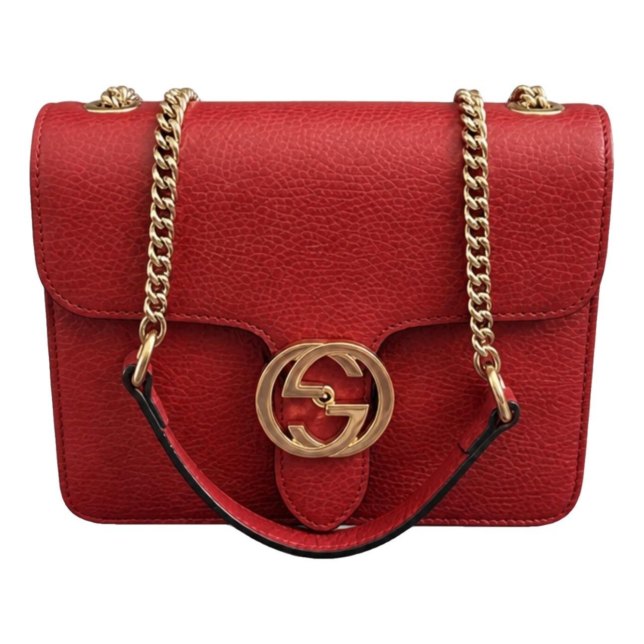 Interlocking leather handbag