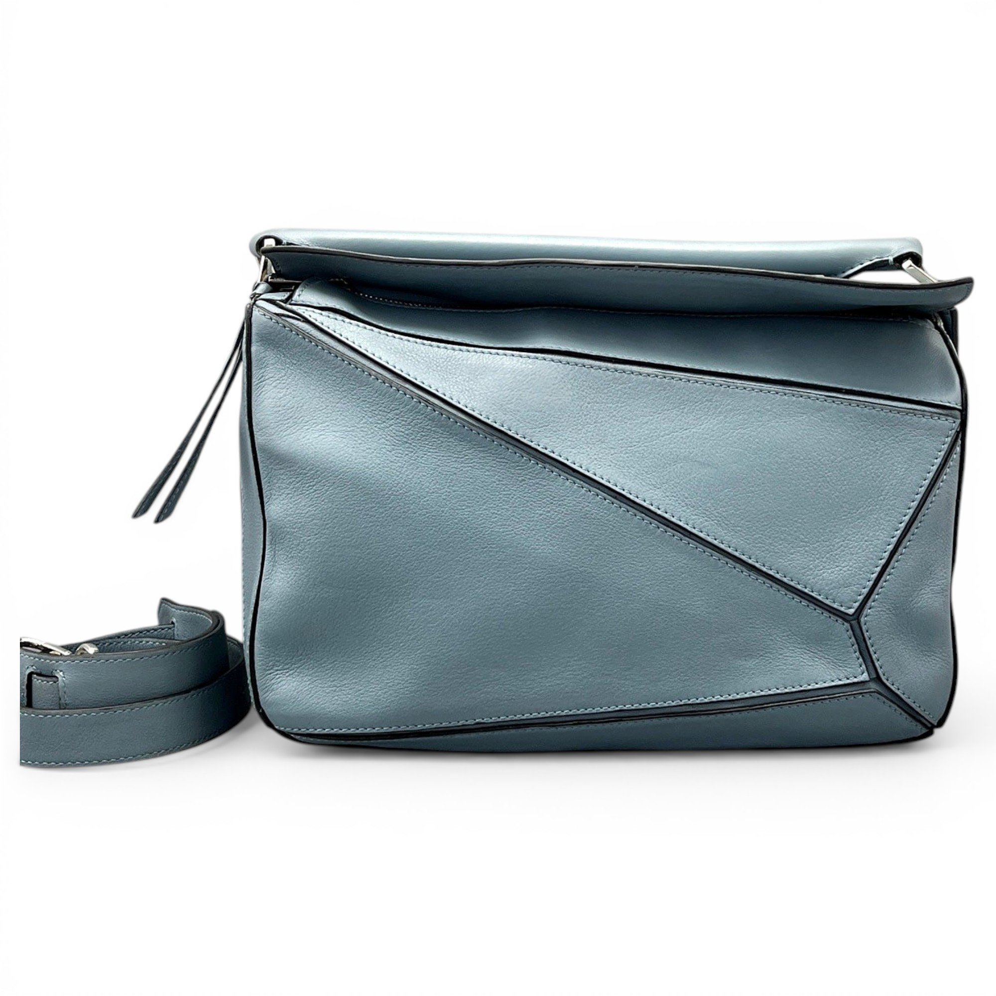 Puzzle leather handbag