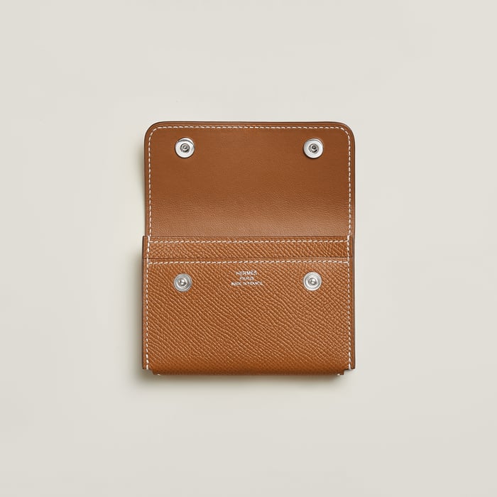 Gold Hermèsnap II Card Holder