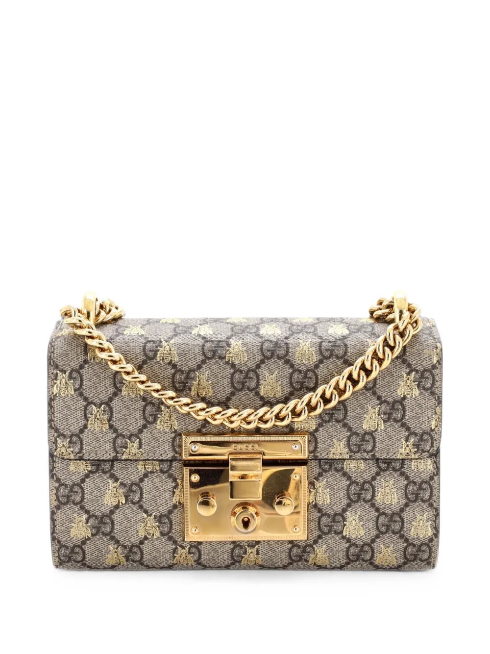 Padlock Printed GG Coated Canvas Small shoulder bag