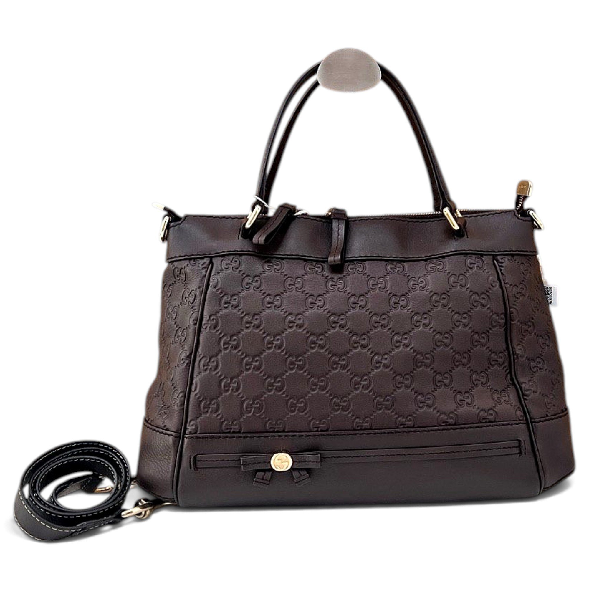 Bamboo Bullet Top Handle leather handbag
