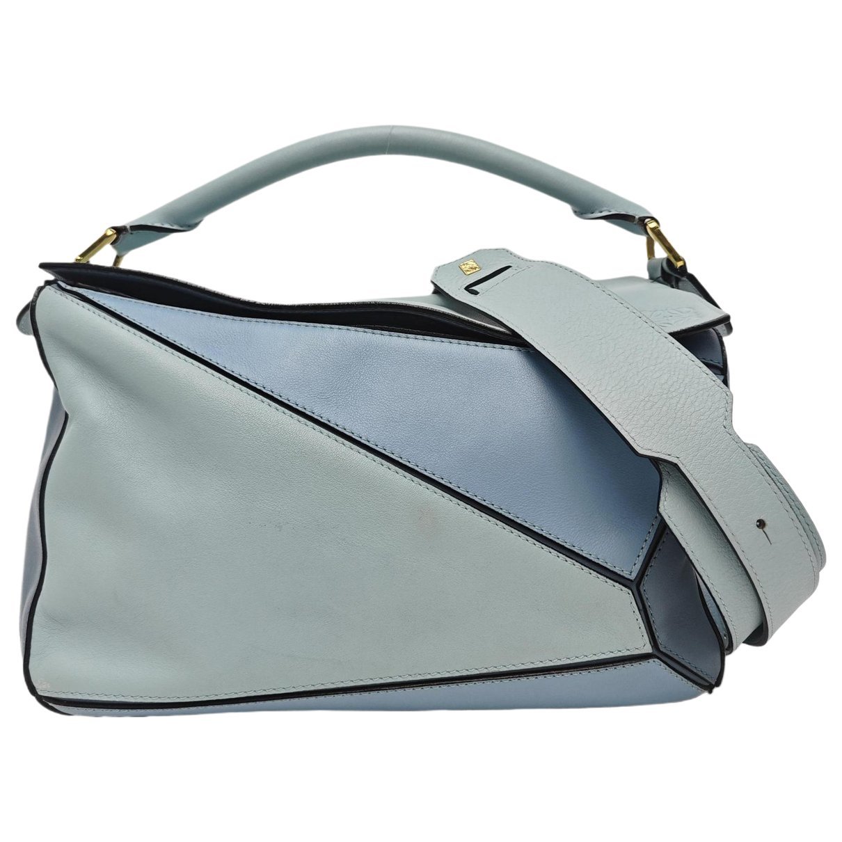 Puzzle leather handbag