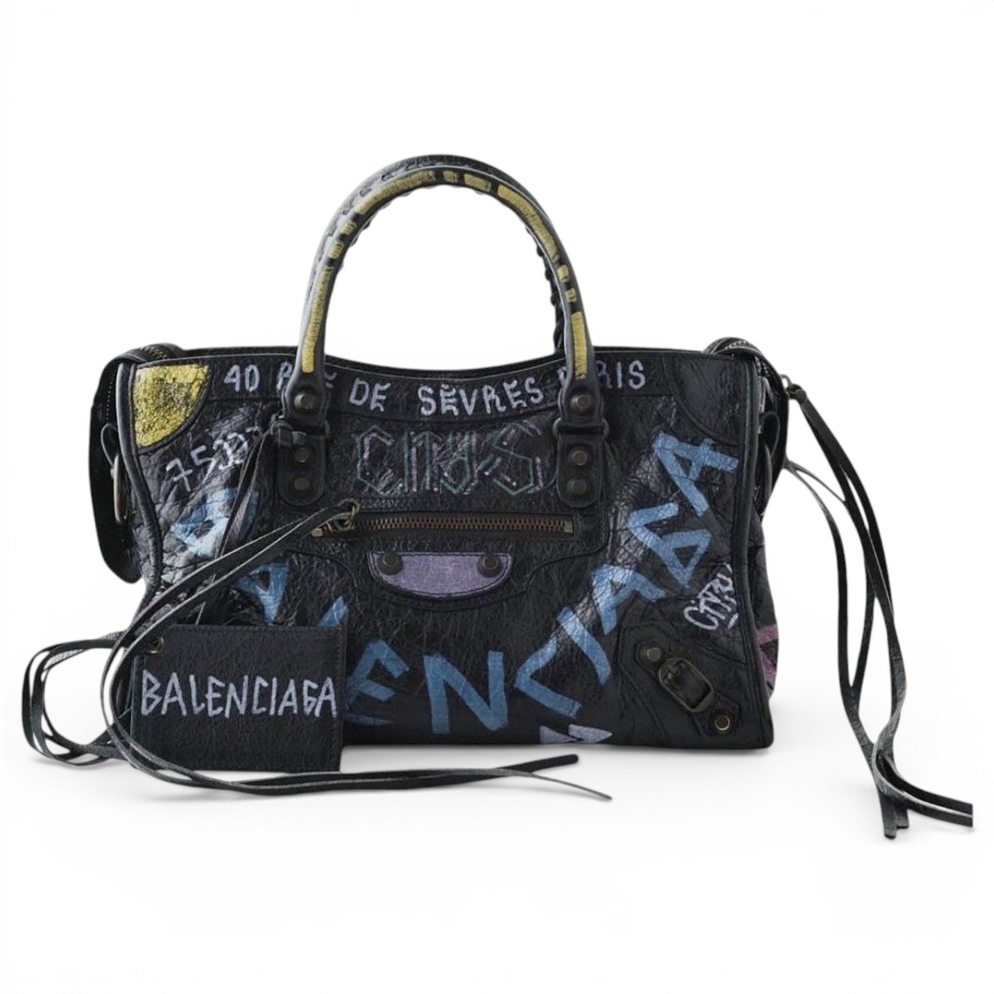 City leather handbag