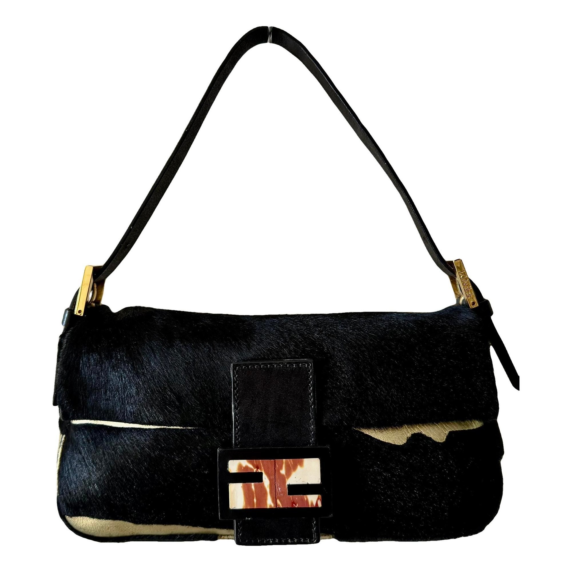 Baguette faux fur handbag