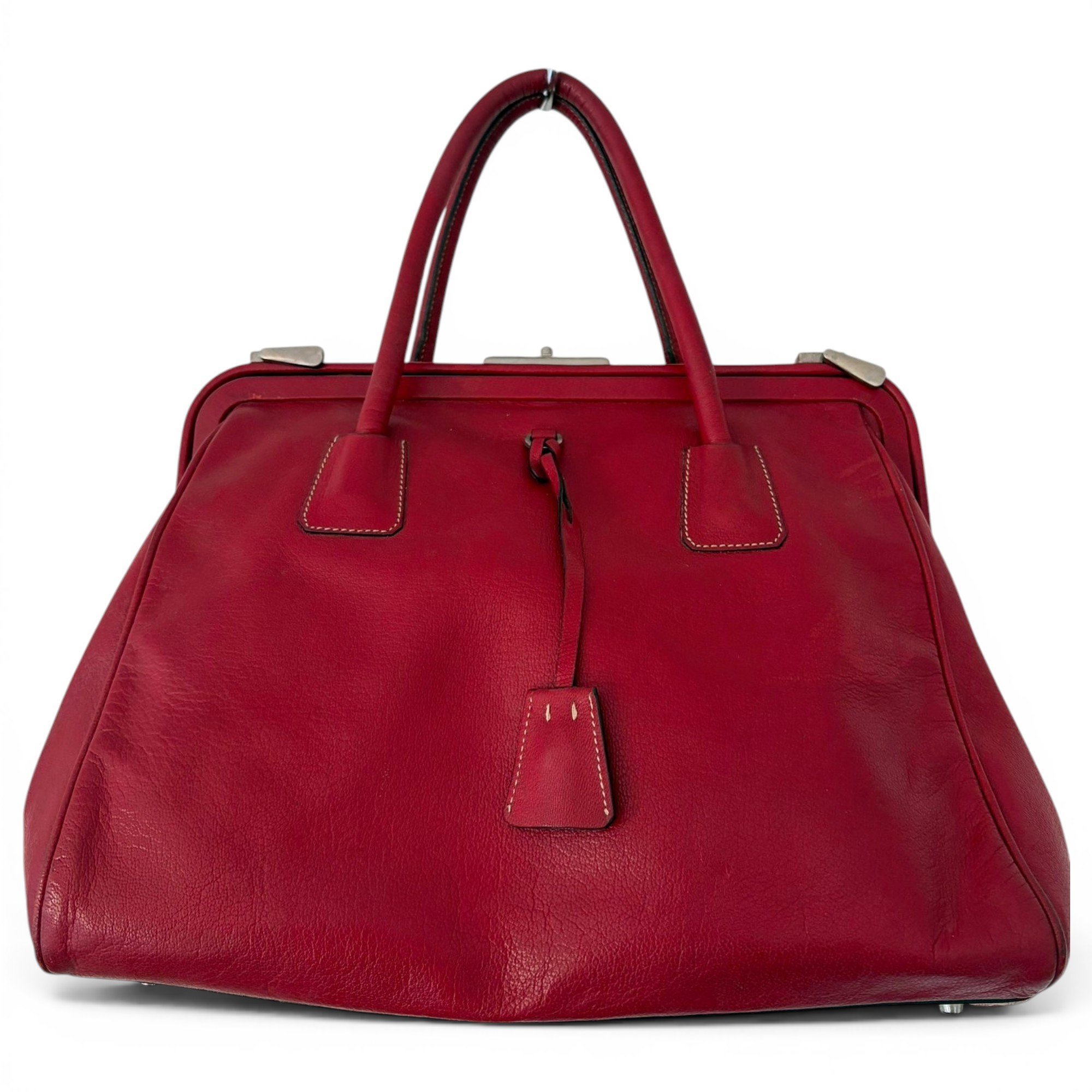 Madras leather handbag