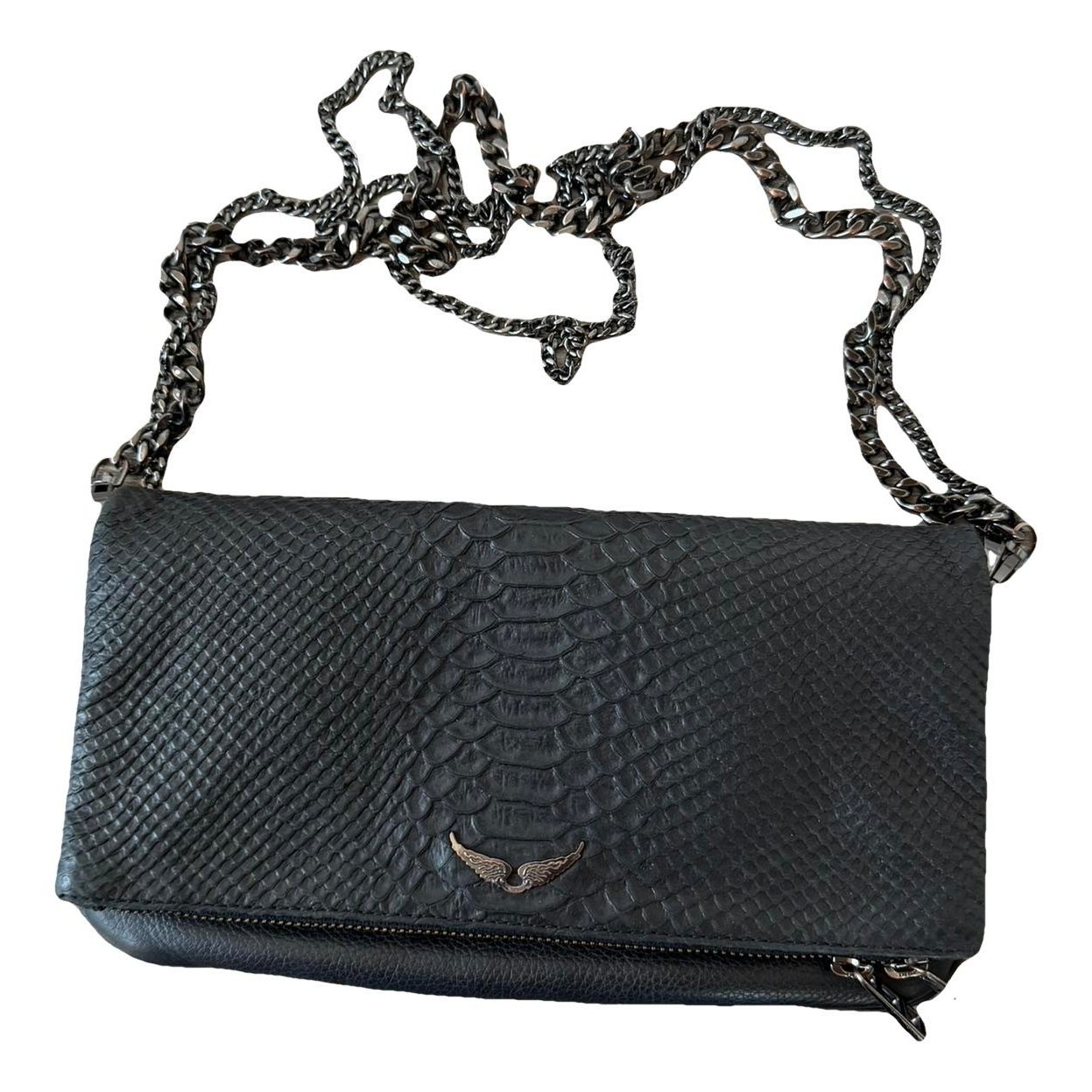 Rock leather clutch bag
