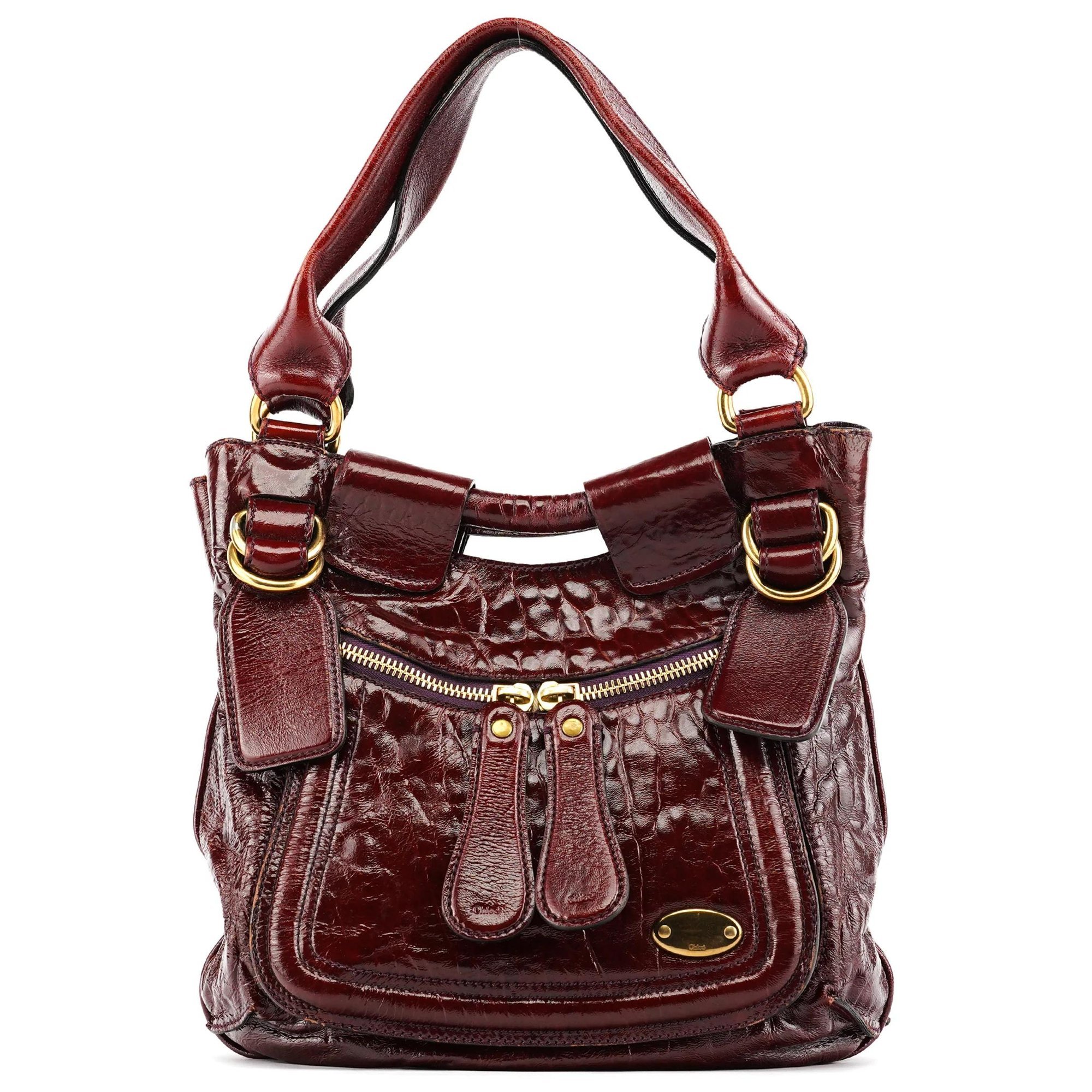 Bay patent leather handbag