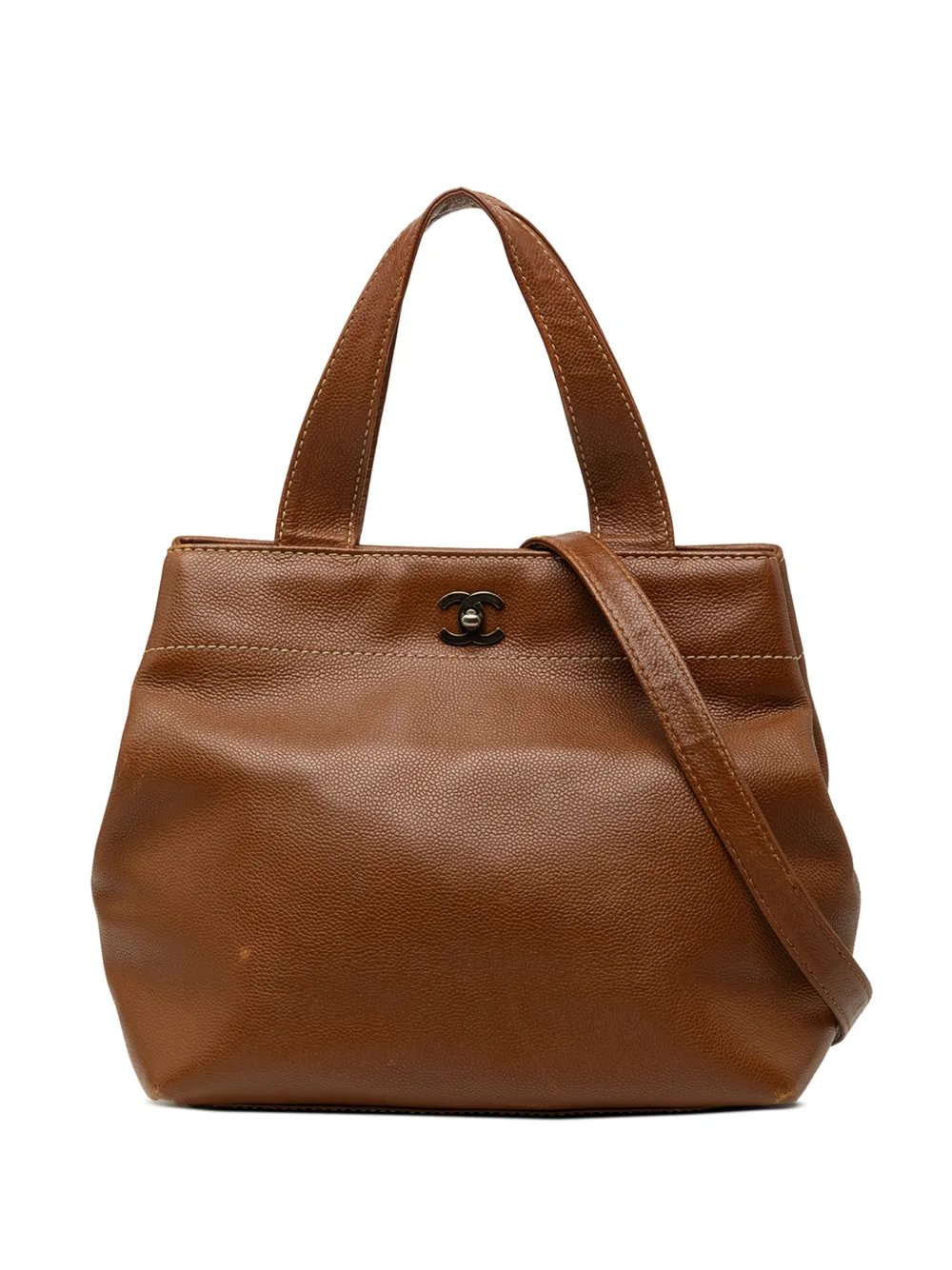 2002-2003 CC Caviar Turnlock Tote satchel