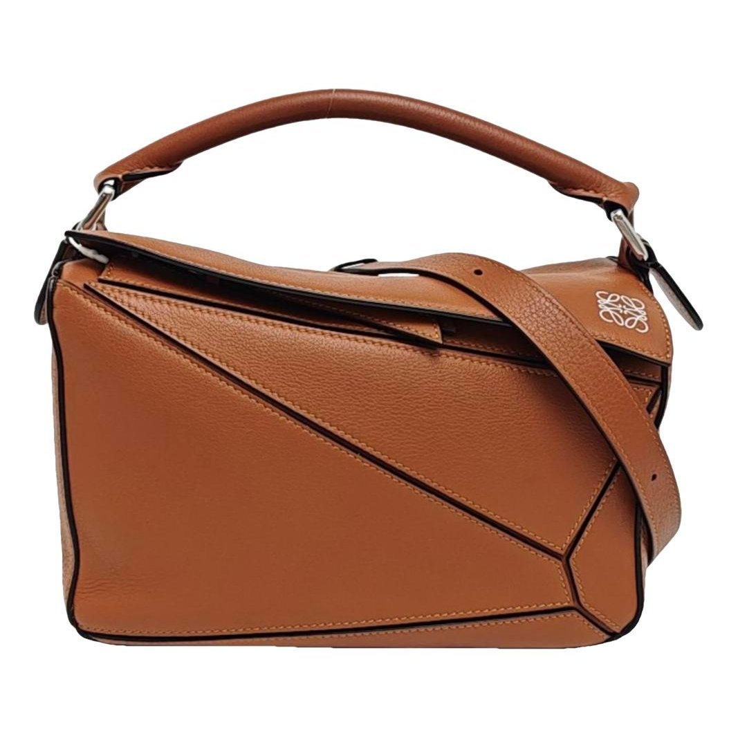 Puzzle leather handbag