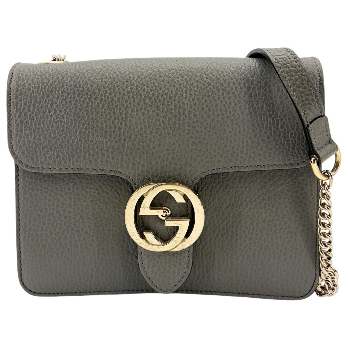 Interlocking leather handbag