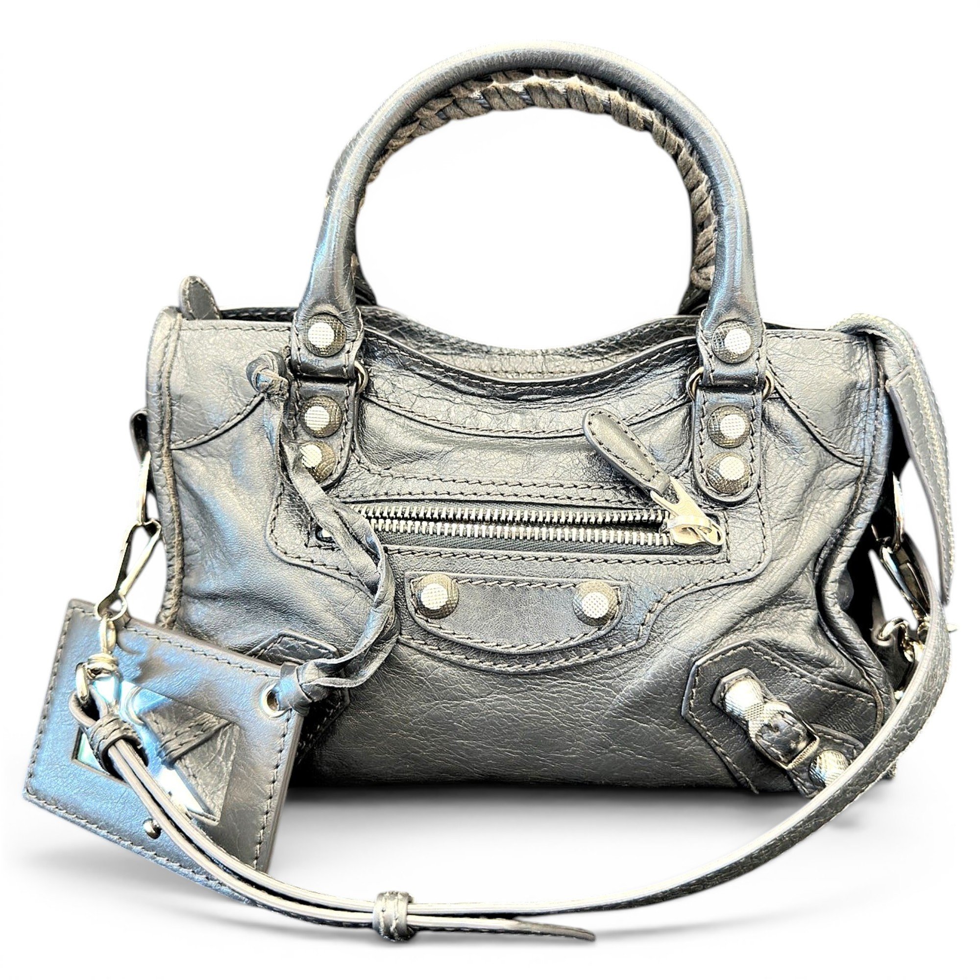 City leather handbag