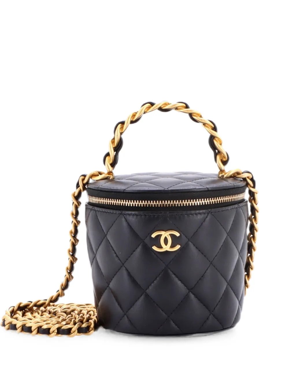Afternoon Tea Vanity Bucket Bag Quilted Lambskin Mini satchel