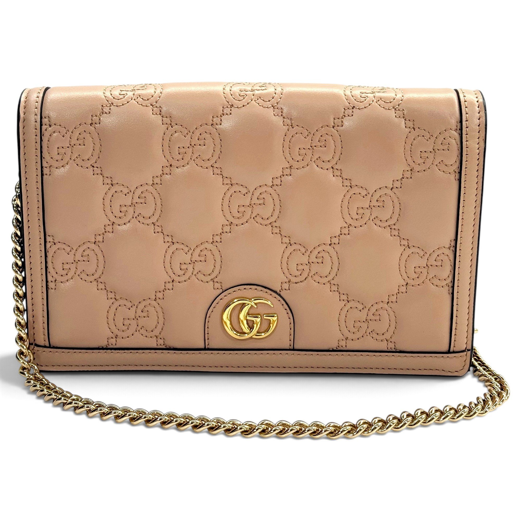 GG Marmont Chain Flap Wallet leather handbag