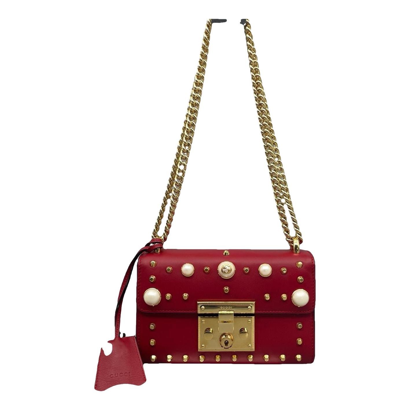 Padlock leather handbag