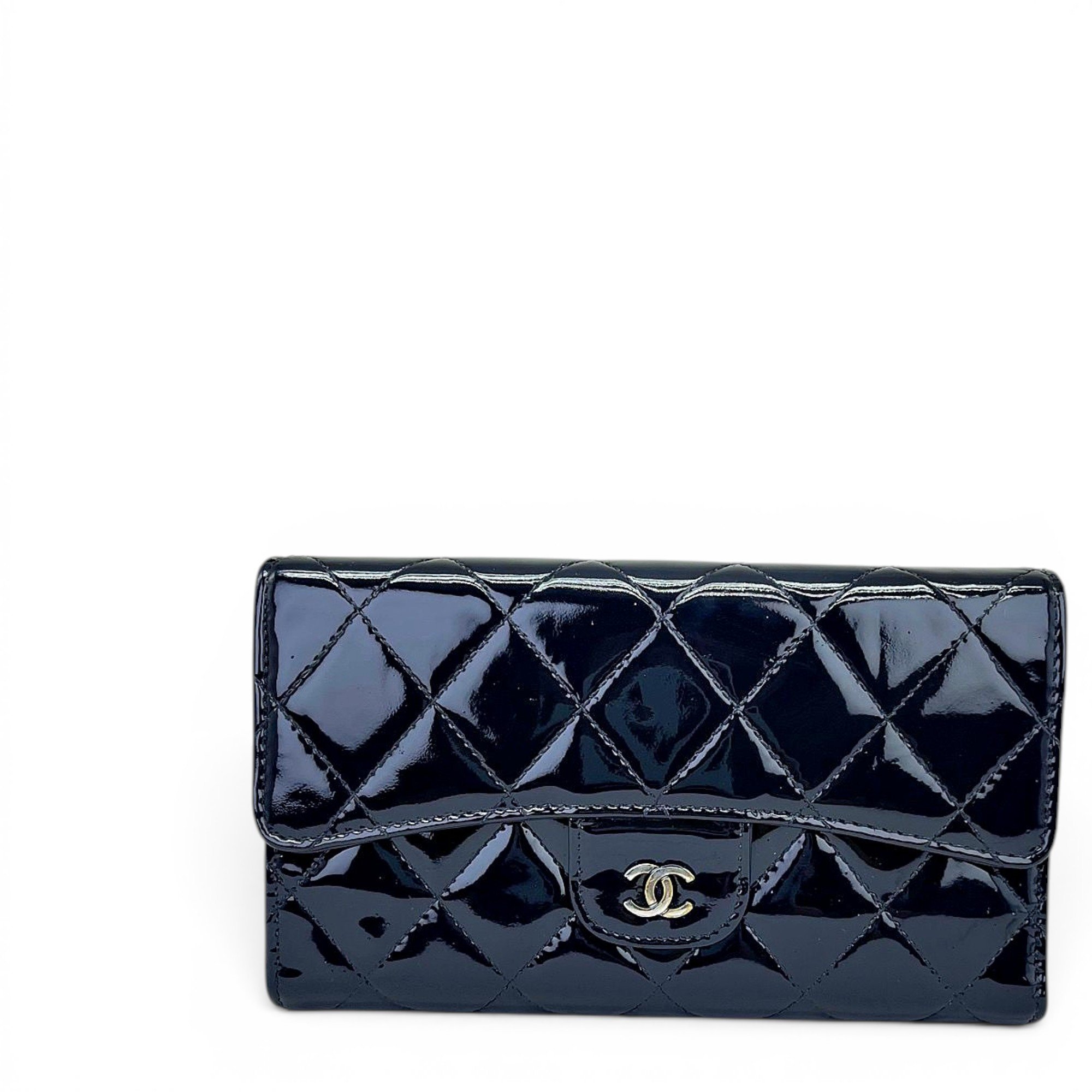 Patent leather clutch bag