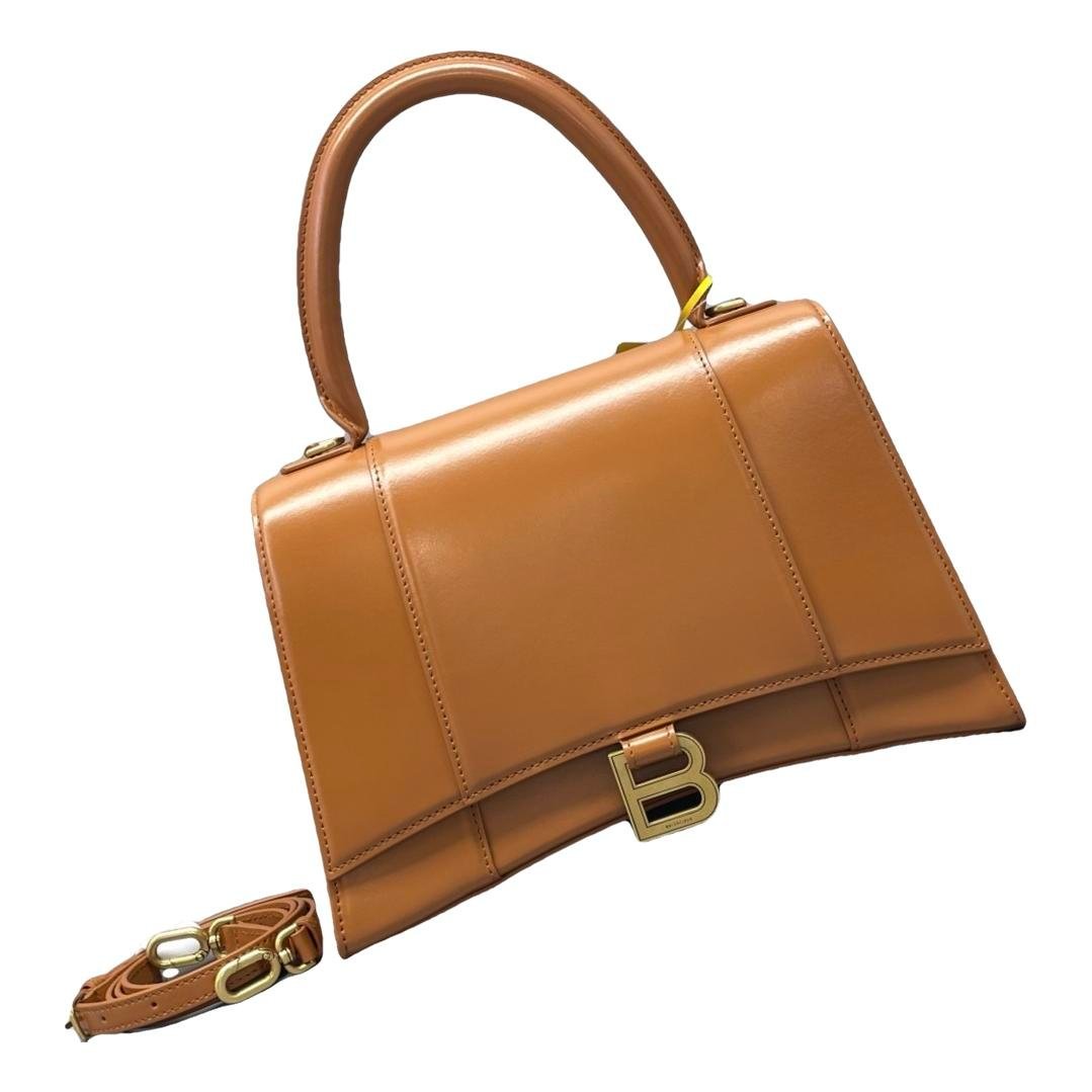 Hourglass leather handbag