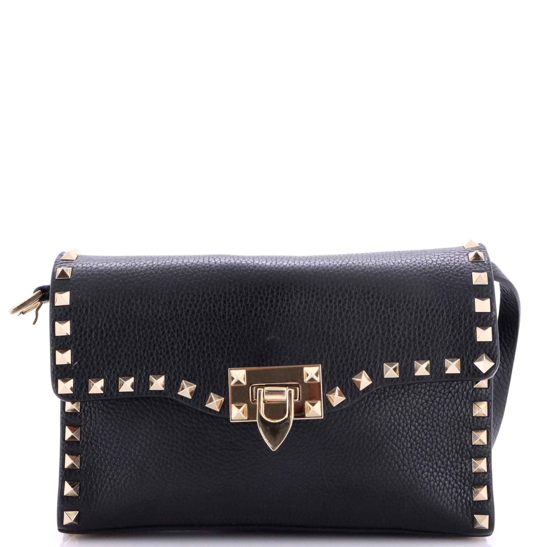 Rockstud Flip Lock Flap Bag Leather Medium