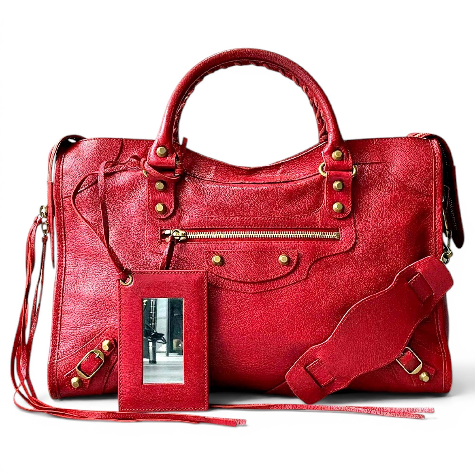 City leather handbag