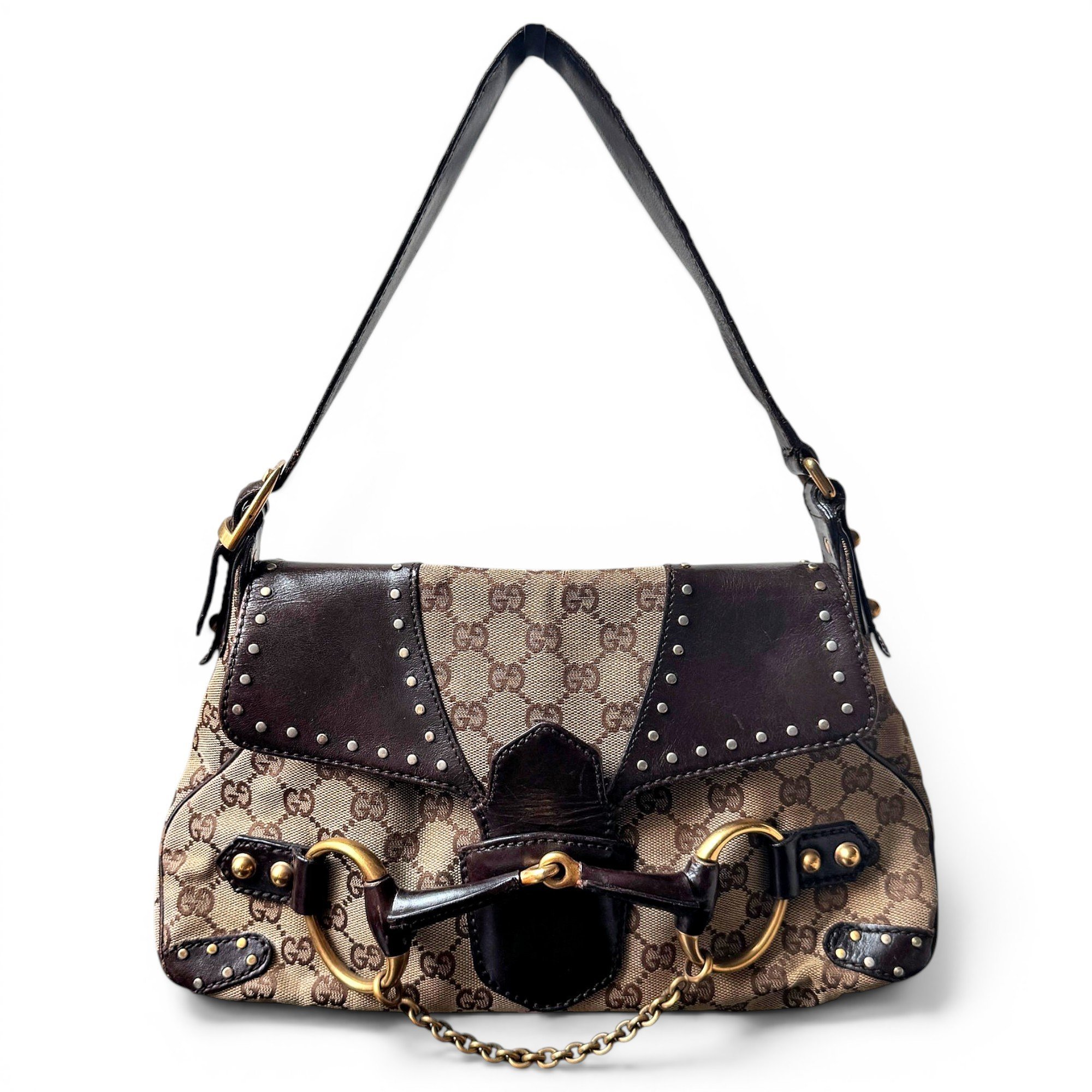 Horsebit Chain leather handbag